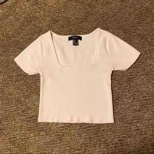 Square neck ribbed crop top